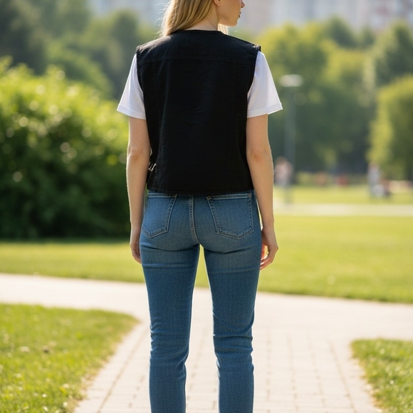 Topshop Black Utility Vest for Women - Picture 2 of 3